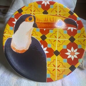 Platter Colorful Toucan Food and Oven Safe 12.5 Inches Diameter